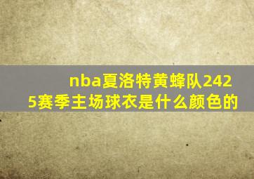 nba夏洛特黄蜂队2425赛季主场球衣是什么颜色的