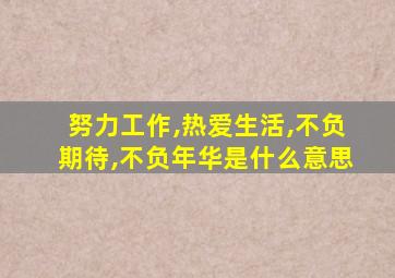 努力工作,热爱生活,不负期待,不负年华是什么意思