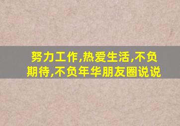 努力工作,热爱生活,不负期待,不负年华朋友圈说说